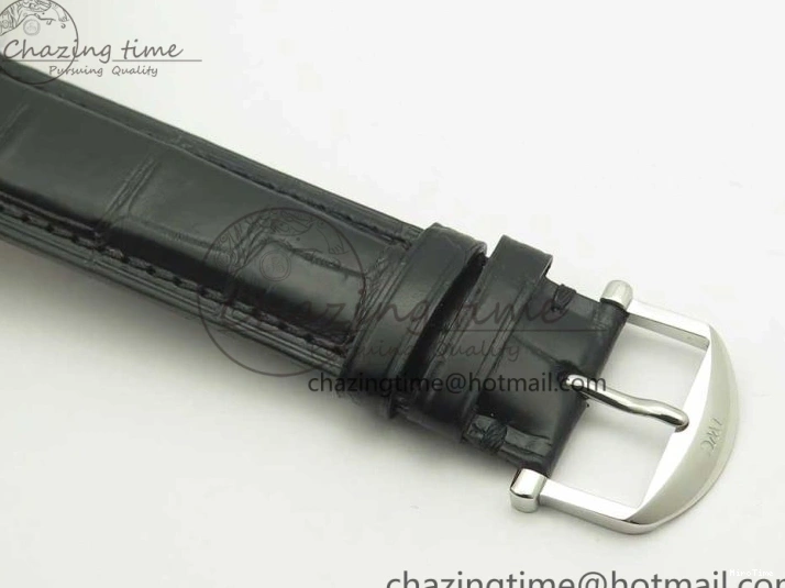 MIROTIME 0203 Supportive Portofino Automatic SS AF 1:1 Best Edition White Dial on Black Croco Leather Strap A 7184